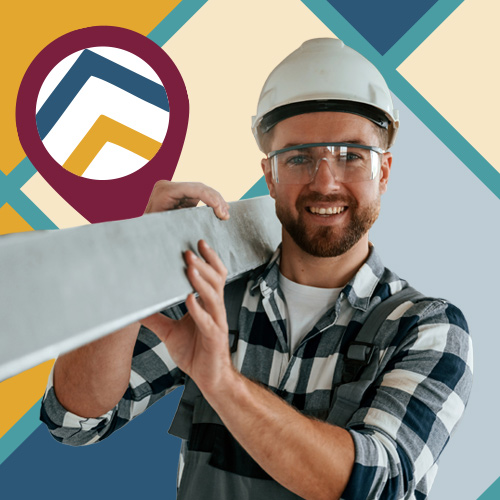Gutter installation contractor carrying gutter material for local SEO services